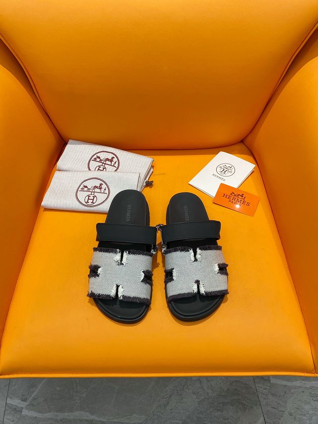 Hermes canvas chypre sandal HS0173