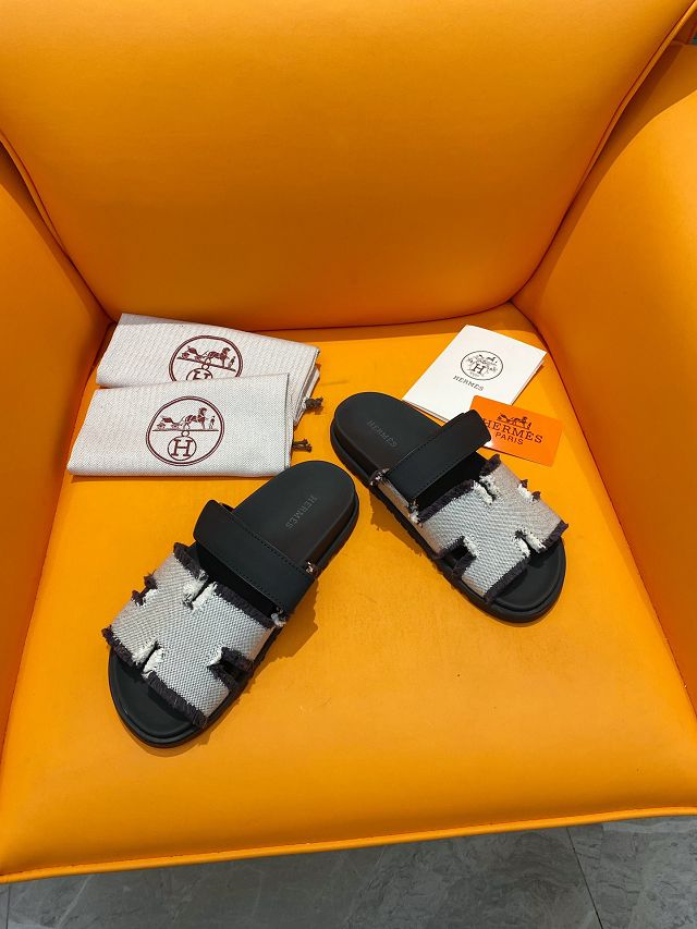 Hermes canvas chypre sandal HS0173