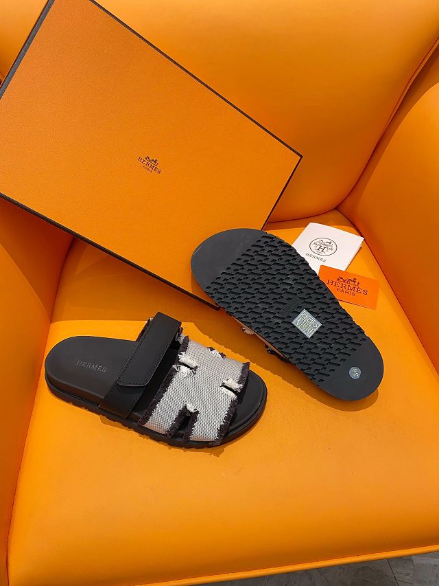 Hermes canvas chypre sandal HS0173