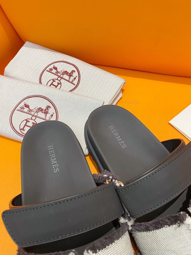 Hermes canvas chypre sandal HS0173