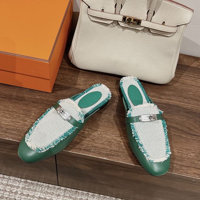 Hermes canvas oz mule HS0176