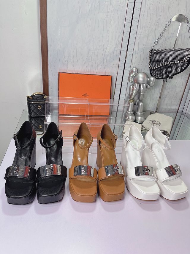 Hermes epsom calfskin 90mm sandal HS0162