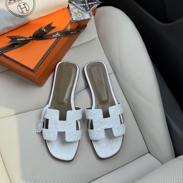 Hermes ostrich calfskin oran sandal HS0155