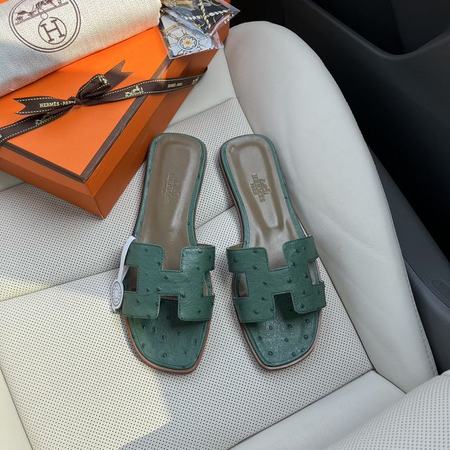 Hermes ostrich calfskin oran sandal HS0155