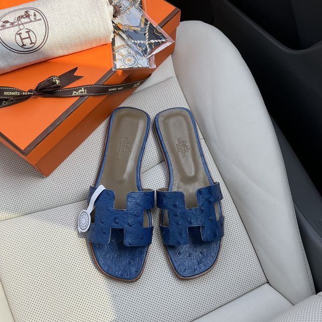 Hermes ostrich calfskin oran sandal HS0155