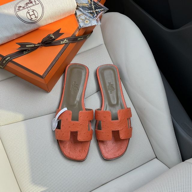 Hermes ostrich calfskin oran sandal HS0155