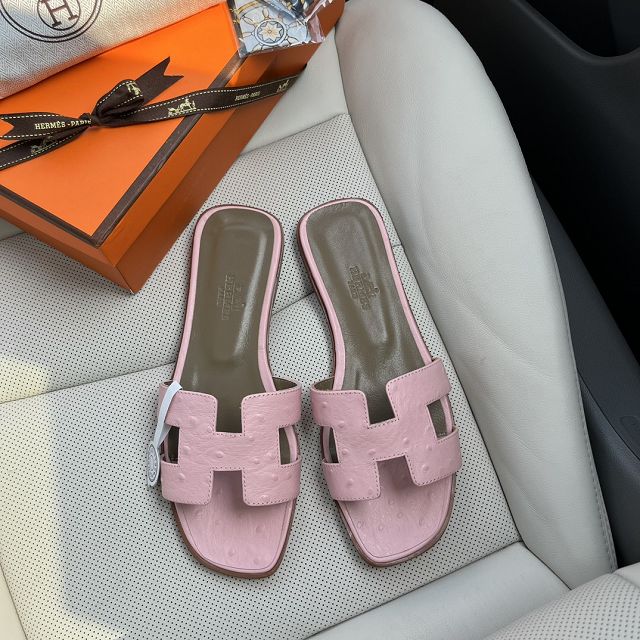 Hermes ostrich calfskin oran sandal HS0155