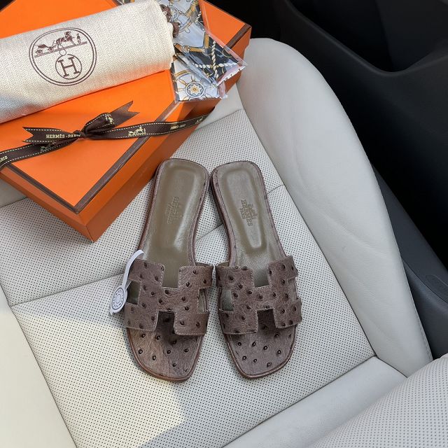 Hermes ostrich calfskin oran sandal HS0155