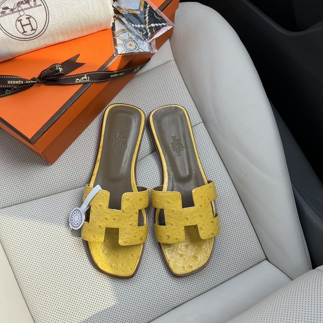 Hermes ostrich calfskin oran sandal HS0155