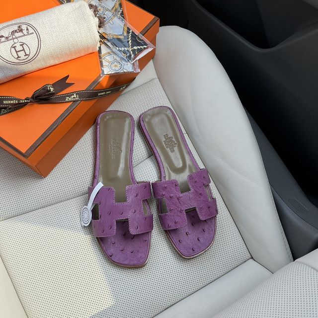 Hermes ostrich calfskin oran sandal HS0155