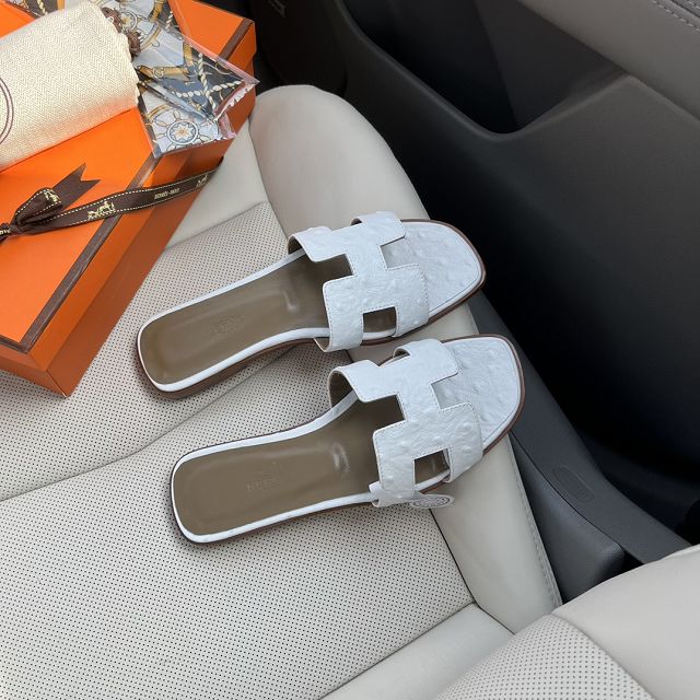 Hermes ostrich calfskin oran sandal HS0155