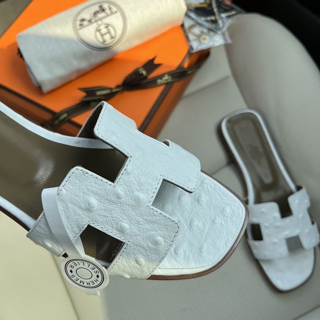 Hermes ostrich calfskin oran sandal HS0155