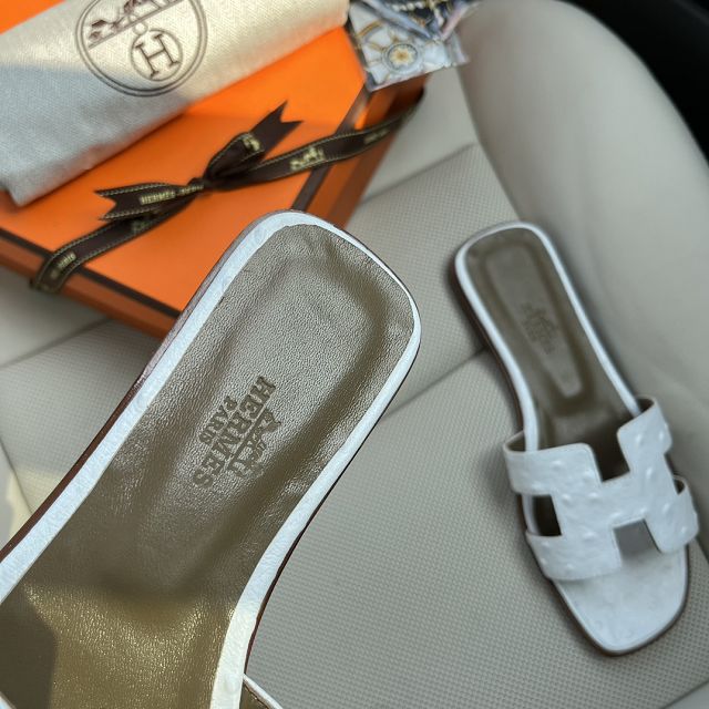 Hermes ostrich calfskin oran sandal HS0155