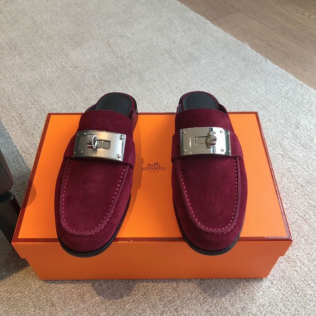 Hermes suede Iota mule HS0178