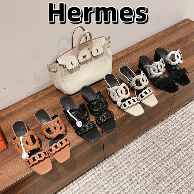 Hermes calfskin extra 70mm sandal HS0192	