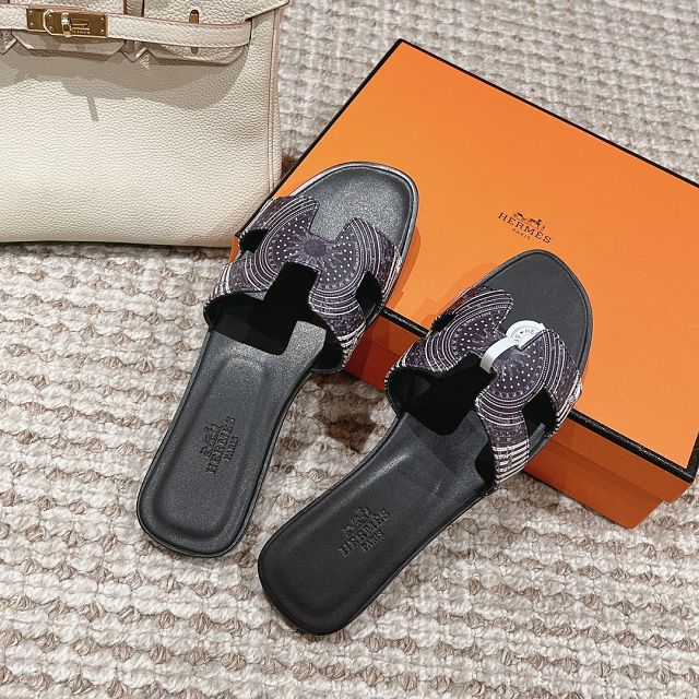 Hermes canvas oran sandal HS0203