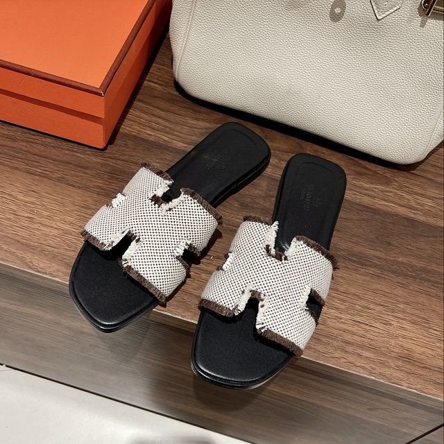 Hermes canvas oran sandal HS0208