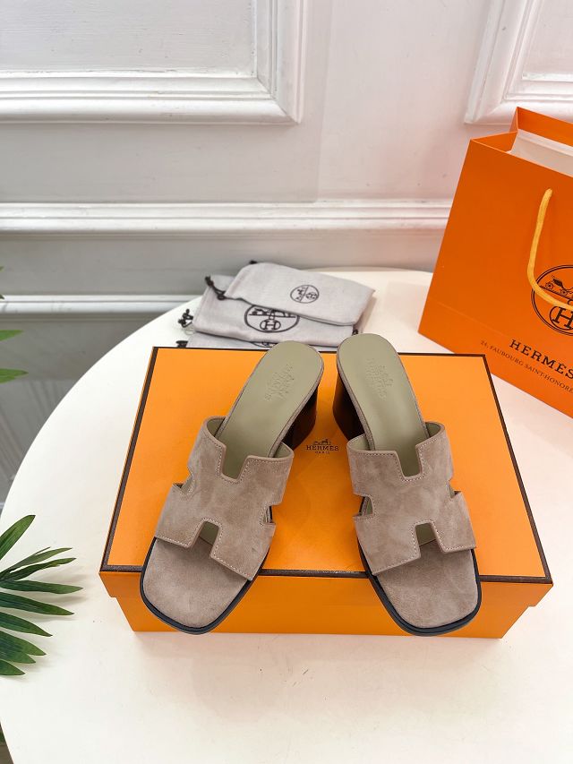 Hermes suede helia 60mm sandal HS0197