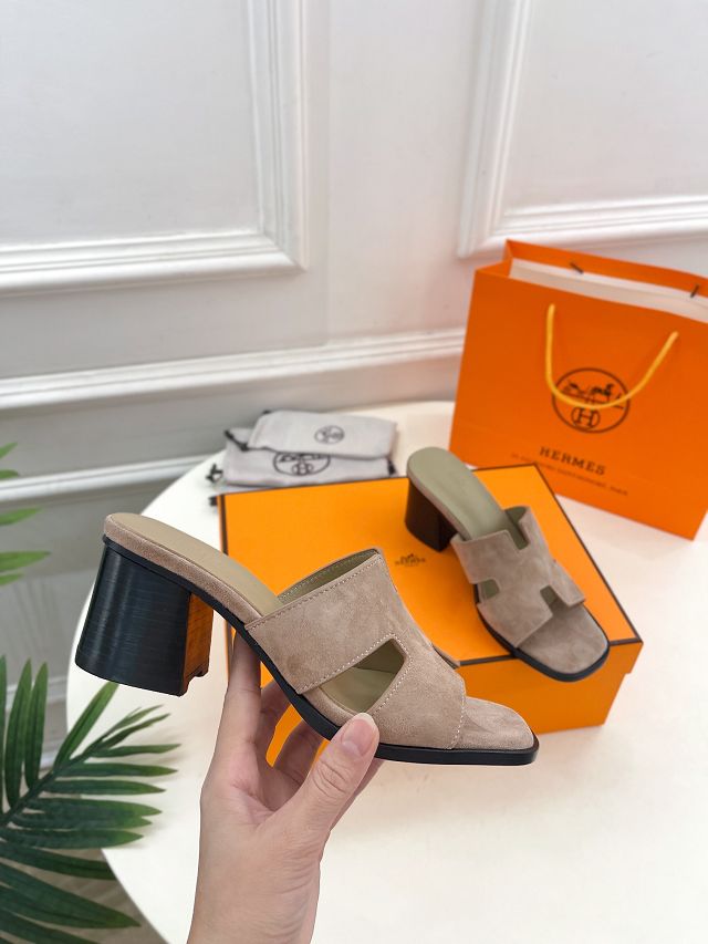 Hermes suede helia 60mm sandal HS0197