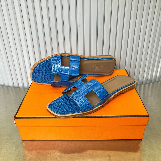 Hermes crocodile calfskin oran sandal HS0215