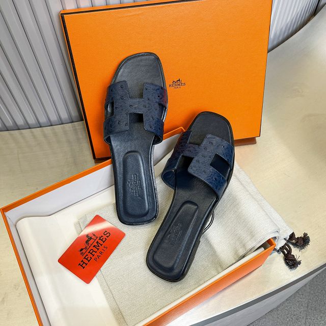 Hermes ostrich calfskin oran sandal HS0214