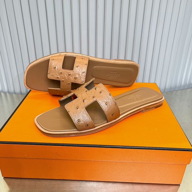 Hermes ostrich calfskin oran sandal HS0214