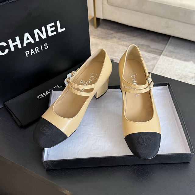 CC lambskin 50mm pumps CH0056