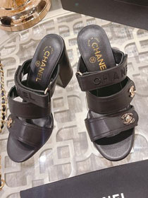 CC original lambskin 85mm mules CH0050