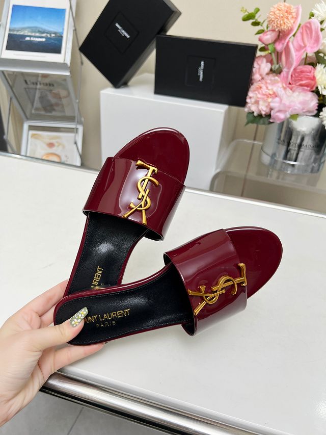 YSL original patent calfskin mules YS0002