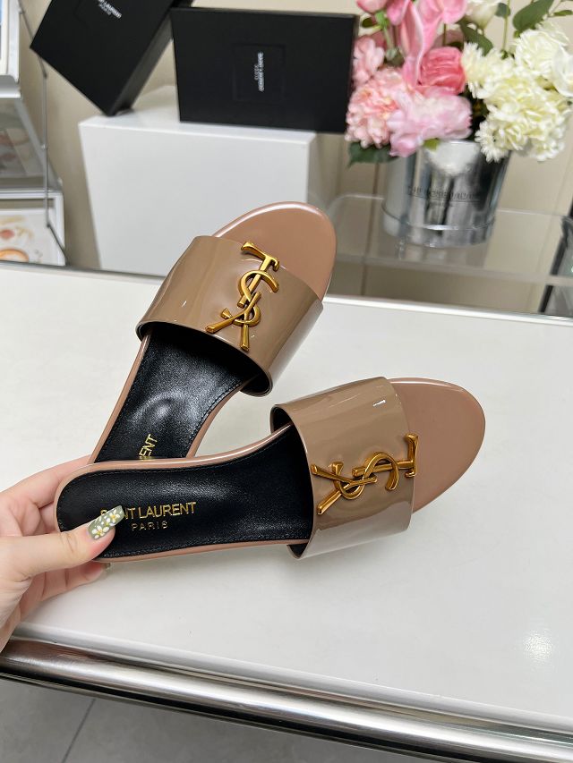 YSL original patent calfskin mules YS0002