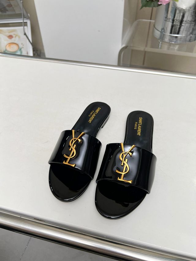 YSL original patent calfskin mules YS0002