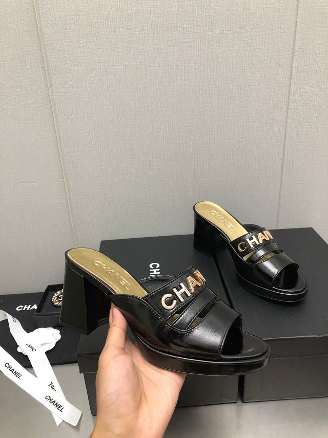 CC calfskin 45mm mules CH0100