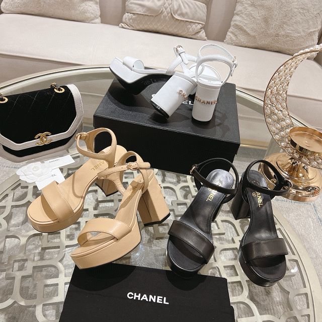 CC lambskin 100mm sandals CH0138