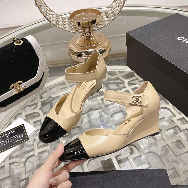 CC lambskin 60mm slingbacks CH0101