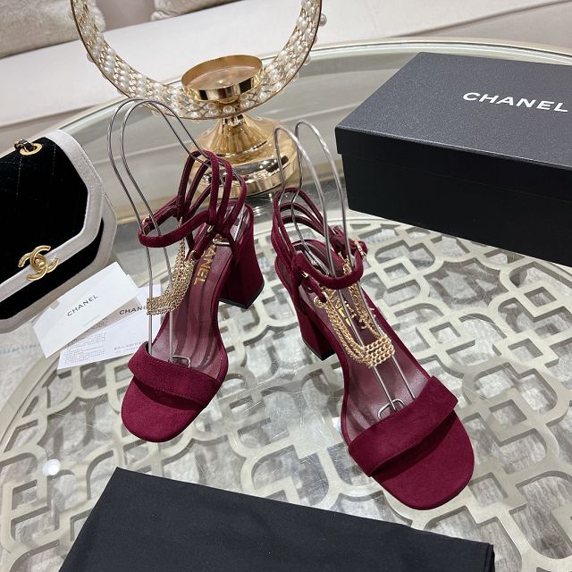 CC lambskin 75mm sandals CH0140