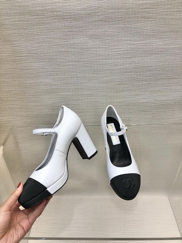 CC lambskin 90mm pumps CH0098