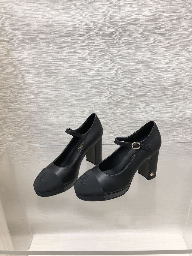 CC lambskin 90mm pumps CH0098