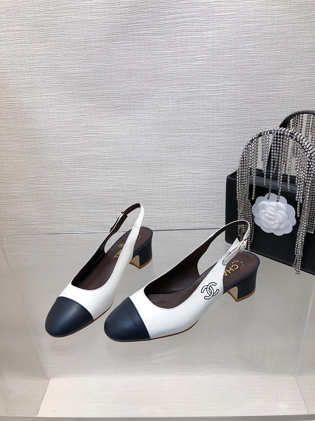 CC lambskin 45mm slingbacks CH0150