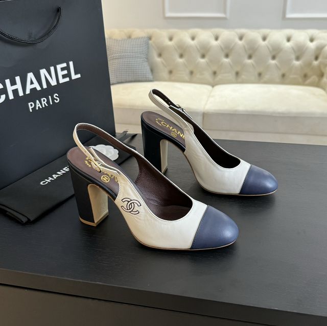 CC lambskin 95mm slingbacks CH0151