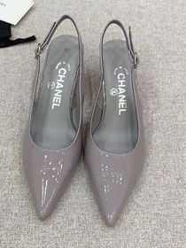 CC patent calfskin 60mm slingbacks CH0169