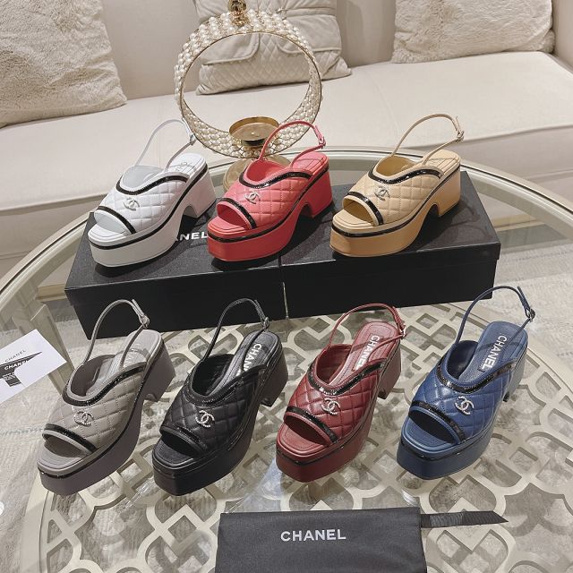 CC lambskin 75mm sandals CH0206