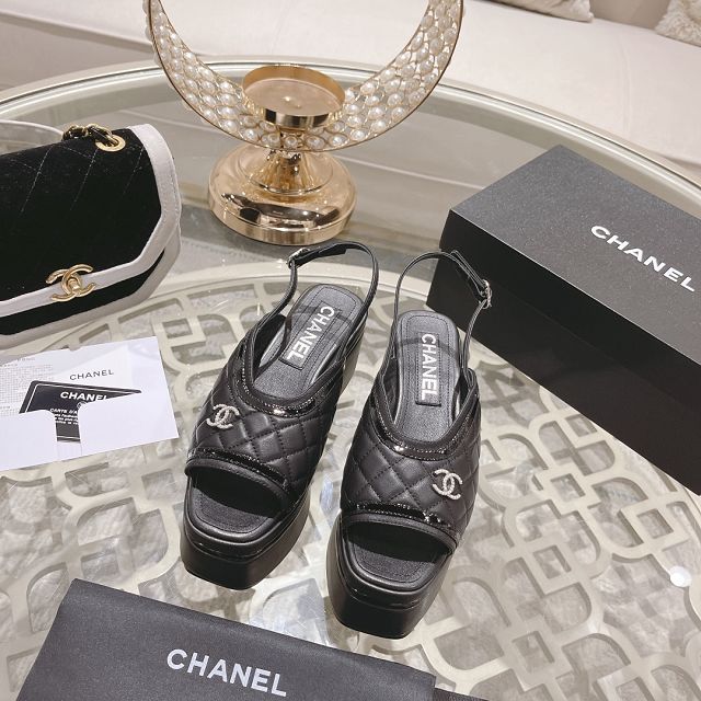 CC lambskin 75mm sandals CH0206