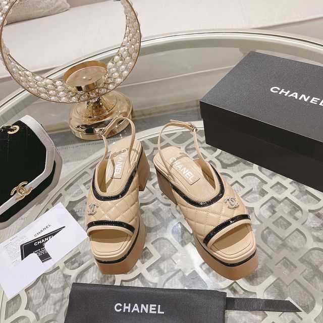 CC lambskin 75mm sandals CH0206