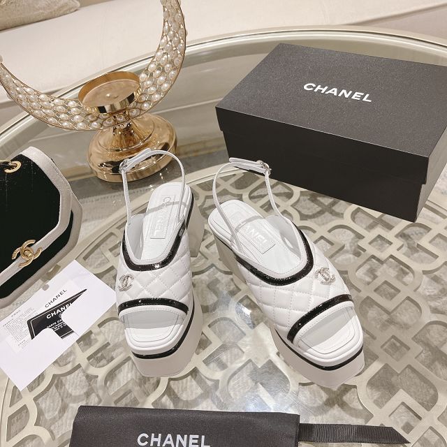 CC lambskin 75mm sandals CH0206