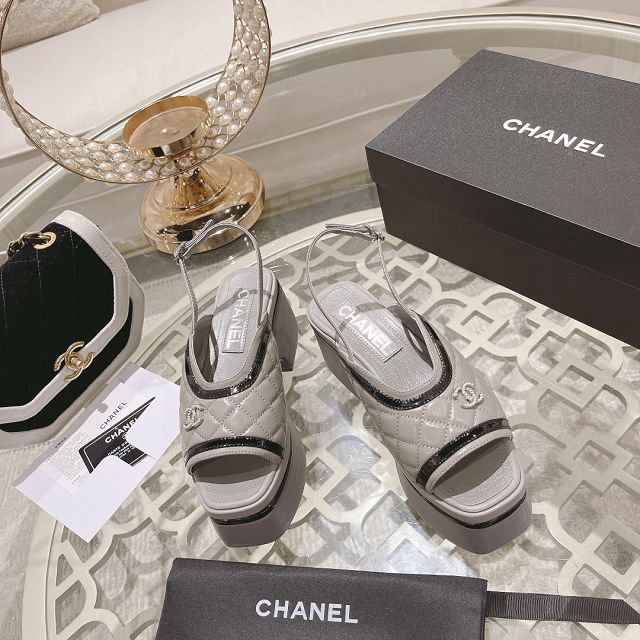 CC lambskin 75mm sandals CH0206