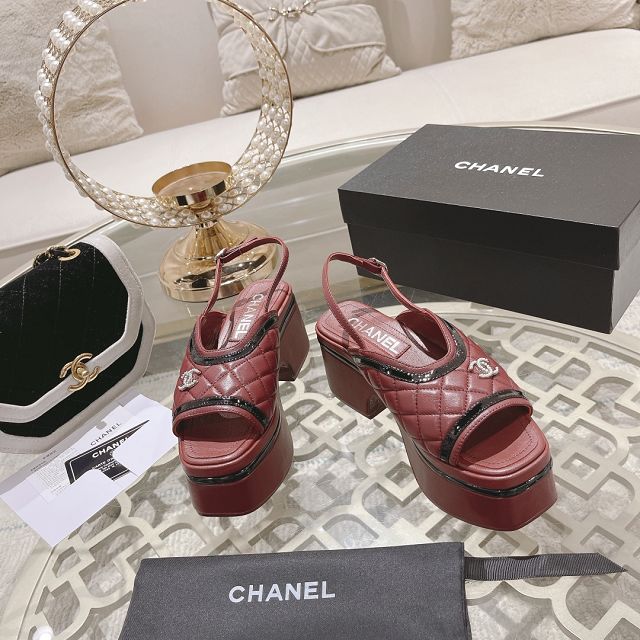 CC lambskin 75mm sandals CH0206