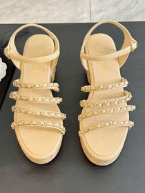 CC lambskin 75mm sandals CH0218