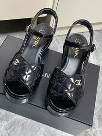 CC shiny calfskin 120mm sandals CH0202