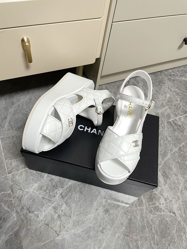 CC shiny calfskin 120mm sandals CH0202