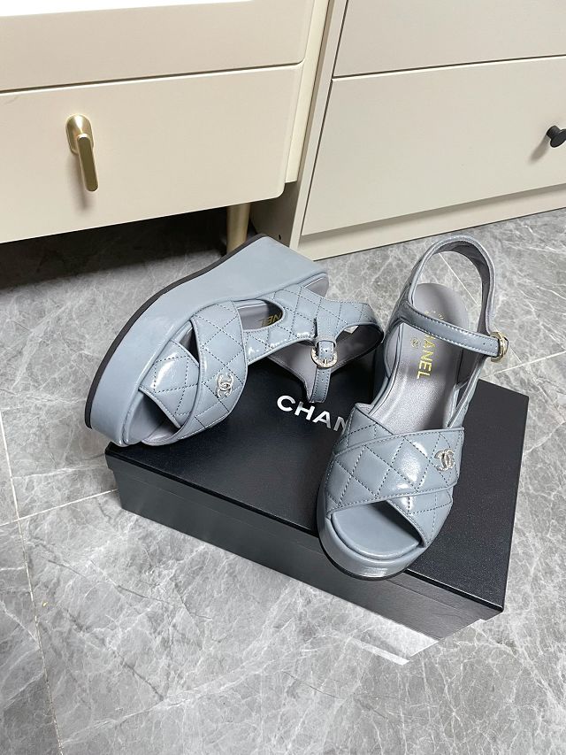 CC shiny calfskin 120mm sandals CH0202